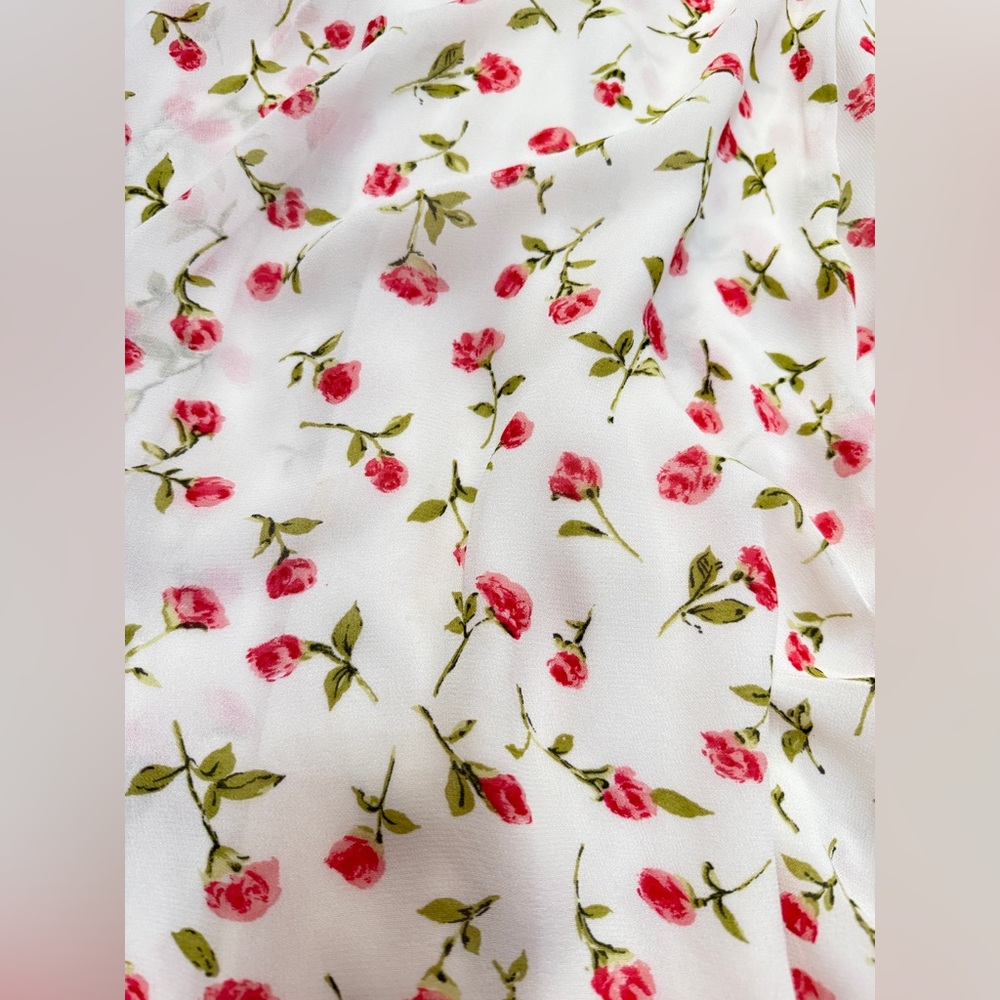 Reformation - Floral White Maxi Dress with Flutter Sleeves - size Small - NWOT - Picture 10 of 15